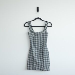 H&M Gingham Bodycon Dress Black and White Size US XS